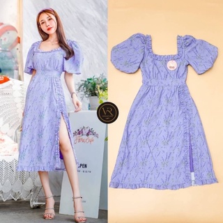 Dress แขนพอง คอเหลี่ยม ป้าย VR Signature​