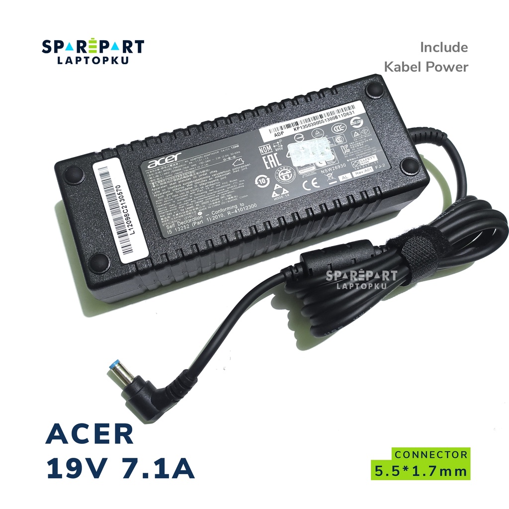 Original Acer Nitro 5 AN515-52 N17C1 V15 V17 VN7 5.1G Series 19v 7.1a DC 5.5*1.7 มม.อะแดปเตอร์ชาร์จ