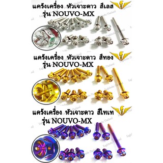 น๊อต สแตนเลส ชุดแคร้ง สำหรับ NOUVO-MX (14ตัว)