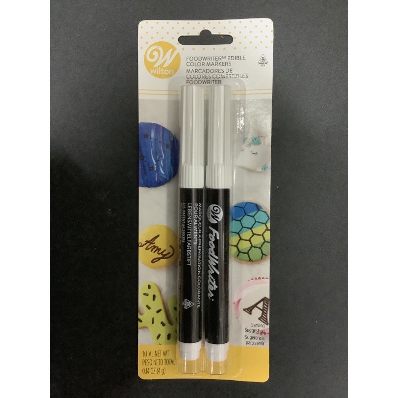 Wilton FoodWriter Edible Color Markers สีดำ มี 2 ด้าม ปากกากินได้  ปากกาเขียนขนม วิลตัน [ของแท้💯% จา
