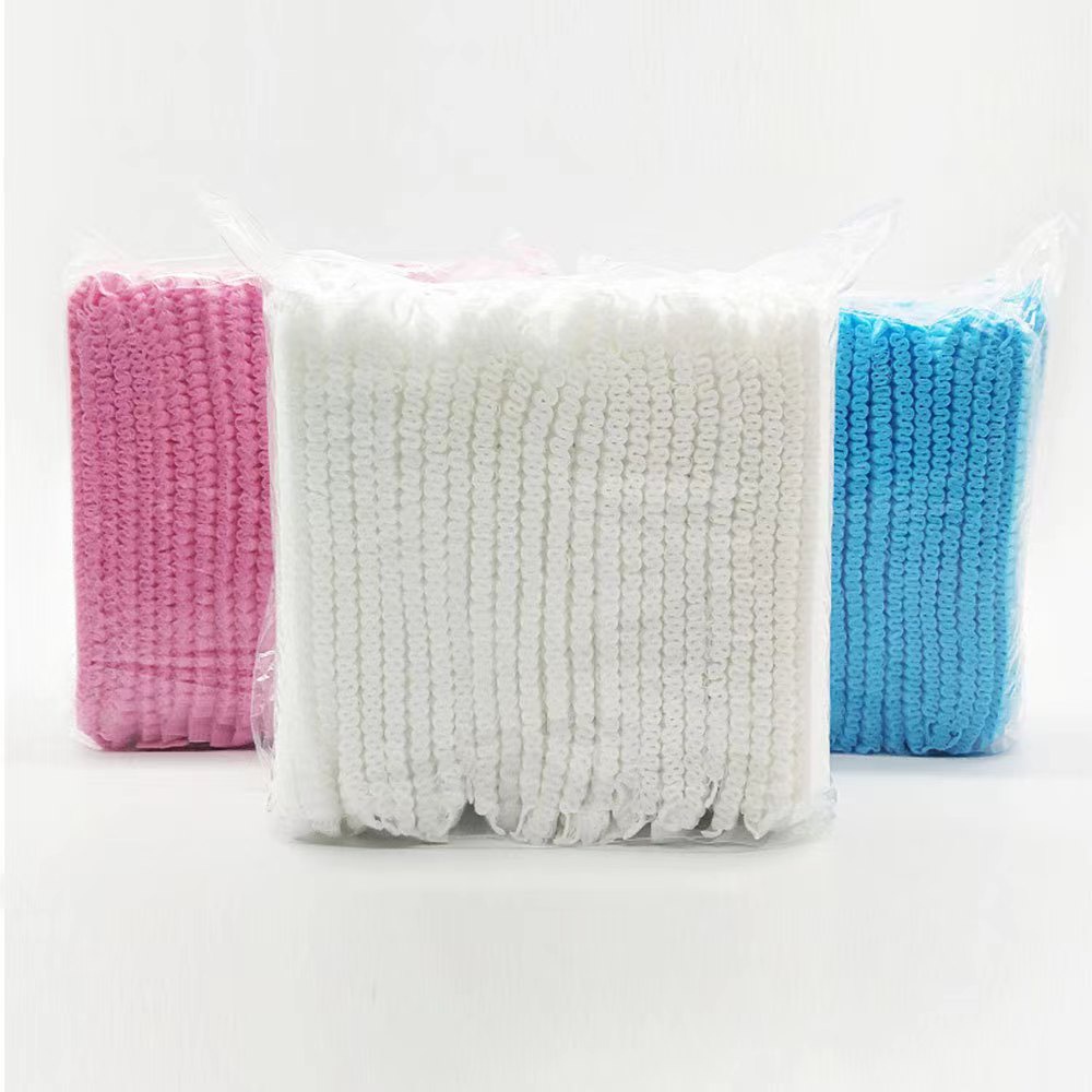 หมวกตัวหนอน 100 ชิ้น หมวกตัวหนอน bouffant cap
