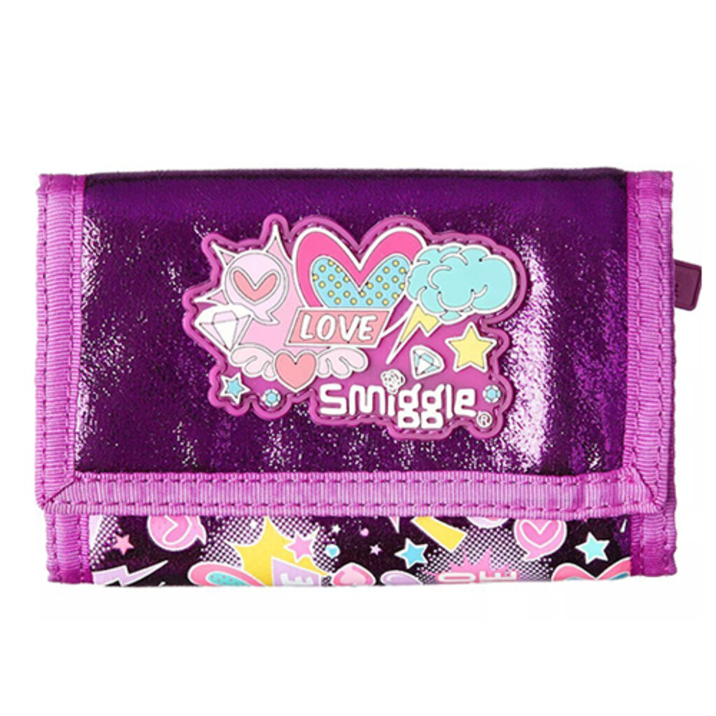 SMW003 กระเป๋าสตางค์ สมิกเกิ้ล Brand New Smiggle Wallet Chirpy Flap Tri-Fold - Purple