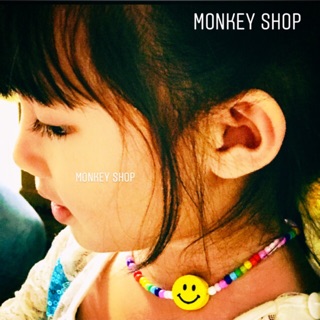 สร้อยคอลูกปัด หน้ายิ้ม ปรับระดับได้ #Monkey shop:300