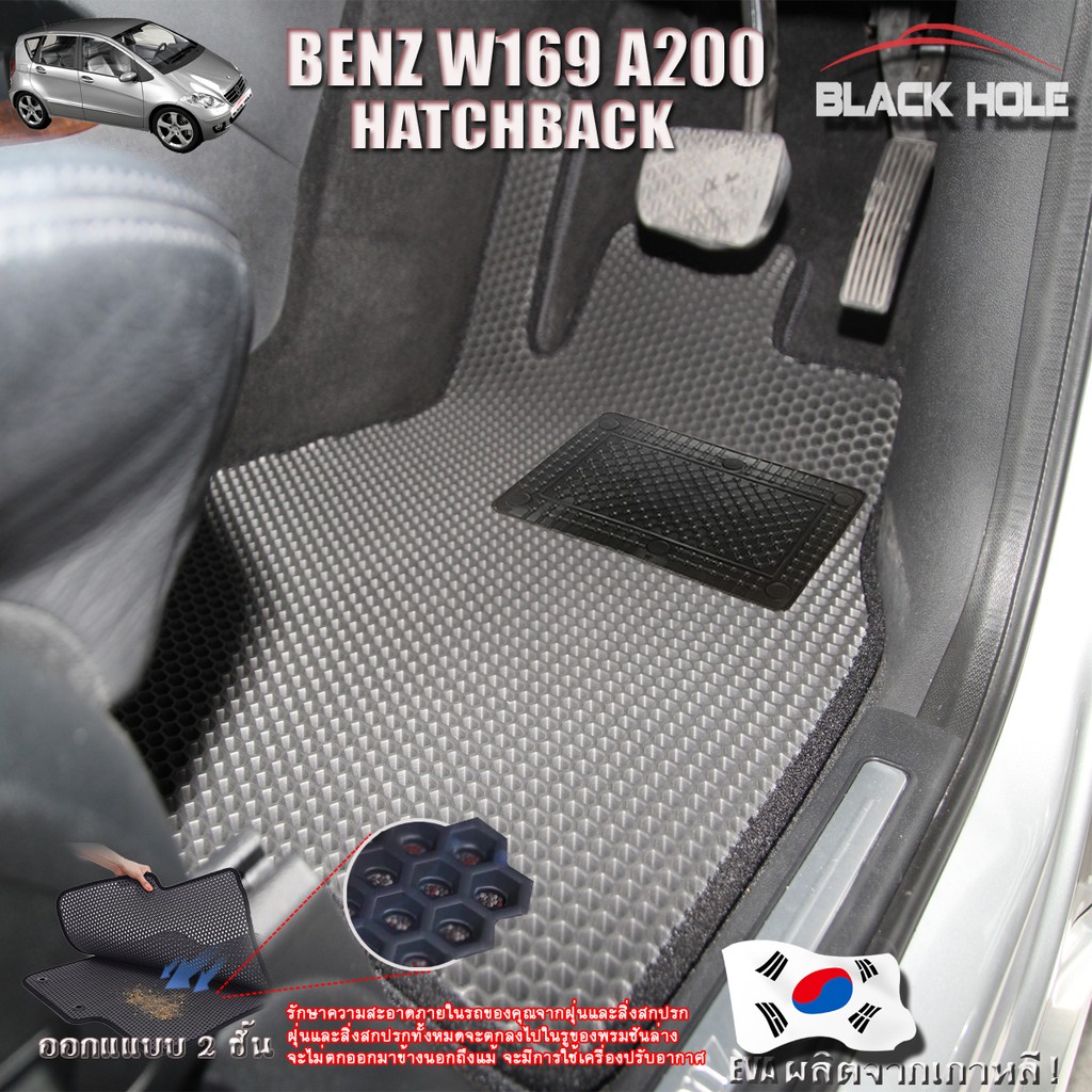 Benz W169 A200 2004-2012 Hatchback พรม2ชั้นแบบรูรังผึ้ง Blackhole - รูปที่ 2