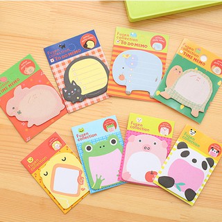 กระดาษโน๊ตกาว รูปสัตว์ (ชิ้นละ 2 ฿) (1 แพ็ค/50 ชิ้น) Sticky …