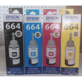 INK CARTRIDGE EPSON 664 For Epson Printer L100/ L110/ L120/ L200/ L210/ L300/ L350/ L355/ L550/ L1300 70 ml ของแท้