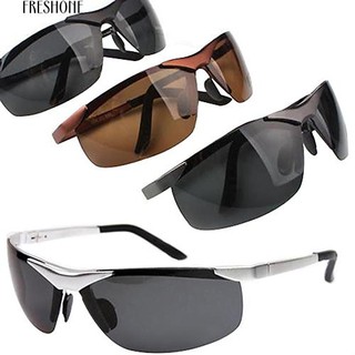 Freshone Mens Cool Fashion กรอบรูปตำรวจโลหะแว่นตากันแดด Polarized แว่นตาขับขี่