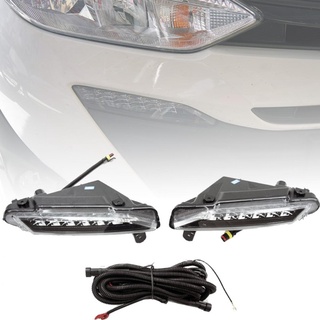 ไฟเดย์ไลท์  TOYOTA YARIS ไฟ ตัดหมอก LED ยาริส ปี 2017 - 2020 LED DAY LIGHT ไฟสีขาว พร้อมชุดสายไฟ ใส่ได้ 4 ประตู 5 ประตู