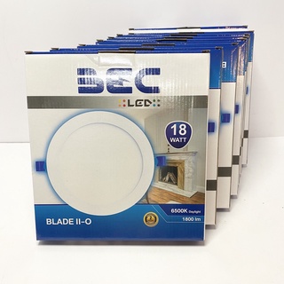 แพ็ค10ชุด โคมไฟ ดาวน์ไลท์ LED Downlight 18W แบบฝัง แสงสีขาว ทรงกลม BEC