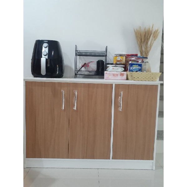 ตู้เค้าเตอร์ครัวเอนกประสงค์ลึก 35x120x80 cmขาวประตูบีช