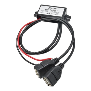 โมดูลแปลง DC-DC 12V เป็น 5V 3A 15W อะแดปเตอร์พาวเวอร์เอาต์พุต USB คู่