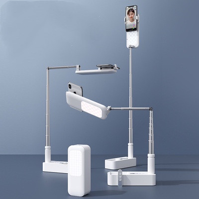 NEW LED หมุนได้ 360 ° ขาตั้งมือถือ พร้อมไฟ ขาตั้งไลฟ์สด