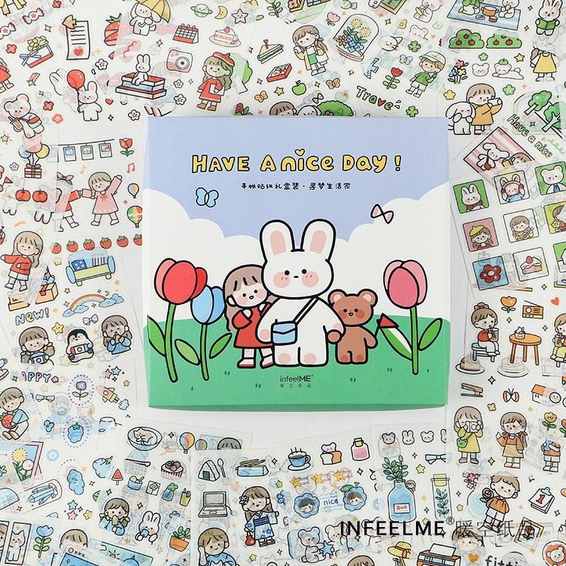 A188 (ยกกล่อง 100 แผ่น) สติ๊กเกอร์ สําหรับตกแต่งไดอารี่ สติ๊กเกอร์ไดคัท ลายน่ารัก สติ๊กเกอร์ตกแต่ง DIY พร้อมส่ง