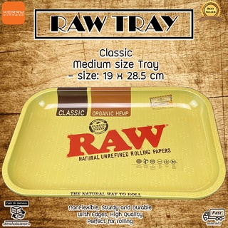 RAW Tray ถาดโรล Raw Classic ขนาด 19 x 28.5 cm metal rolling tray life saver Raw rolling ถาดสำหรับโรล