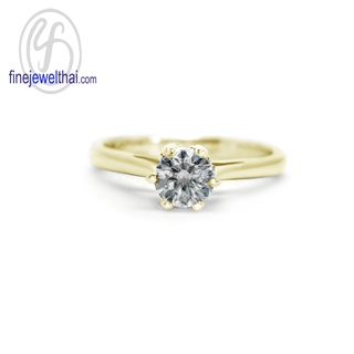 Finejewelthai-แหวนเพชร-แหวนเงิน-เพชรสังเคราะห์-เงินแท้925-Diamond-CZ-Silver-Ring-R1343cz-g/ pg