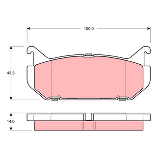 ผ้าดิสเบรคหลัง FORD TELSTAR 2.0 2.5 1991- MAZDA 626 GE 1.8 2.0 2.5 1991-1997 MX-6 GD 1995- GE 1992- GDB1140 TRW