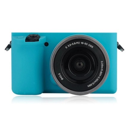 Soft Silicone Camera Case Bag Cover Skin For Sony ILCE-6000 A6000 A6300 (Blue) #0882