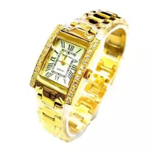 Royal Crown นาฬิกาข้อมือผู้หญิง สายสแตนเลสชุบทองอย่างดี สีทอง รุ่น 6306-SSL (Gold)