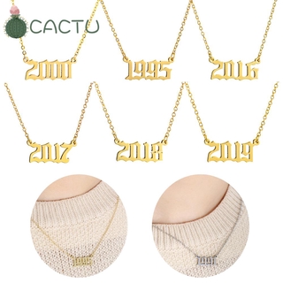 Cactu จี้สร้อยคอ รูปตัวเลข 1980 ถึง 2019 สีทอง เงิน หลากสี ของขวัญคริสต์มาส วันเกิด สําหรับผู้หญิง