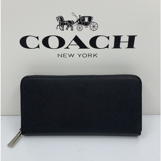 (รับประกัน 1 ปี) COACH 74769 / กระเป๋าสตางค์ผู้ชาย / กระเป๋าสตางค์ยาว / ที่ใส่บัตร / กระเป๋าสตางค์แบบมีซิป