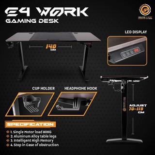 Neolution E-Sport Gaming Desk รุ่น E4WORK/E4 BLACK โต๊ะปรับระดับไฟฟ้า อัตโนมัติ เพื่อสุขภาพในการทำงาน