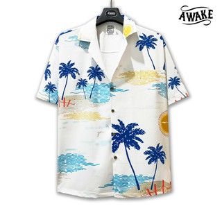 Awake Shop เสื้อเชิ้ตHawaii พิมพ์ลาย AW0026