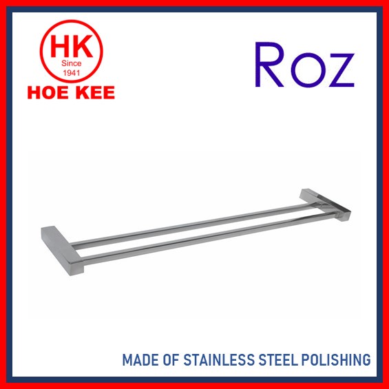 Roz SQ203 60CM DOUBLE TOWEL BAR S/S
