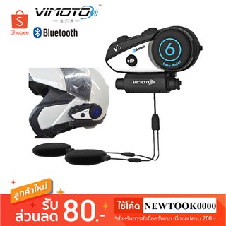 บูลทูธติดหมวกกันน็อค Vimoto V6 Helmet Bluetooth Headset microphone Intercom SENA Receiver