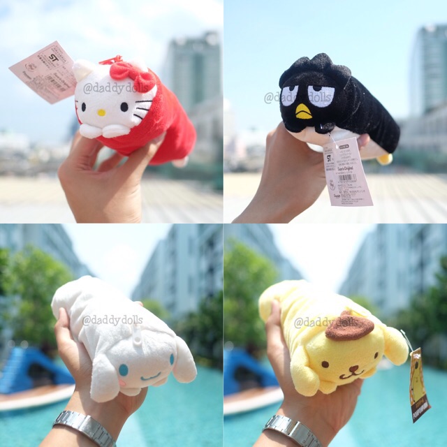 กระเป๋าดินสอ Bad Badtz Maru แบดแบดมารุ & Kitty คิตตี้ & Cinnamonroll ชินนาม่อนโรล & Pompompurin ปอมปอมพูริน Sanrio 8นิ้ว