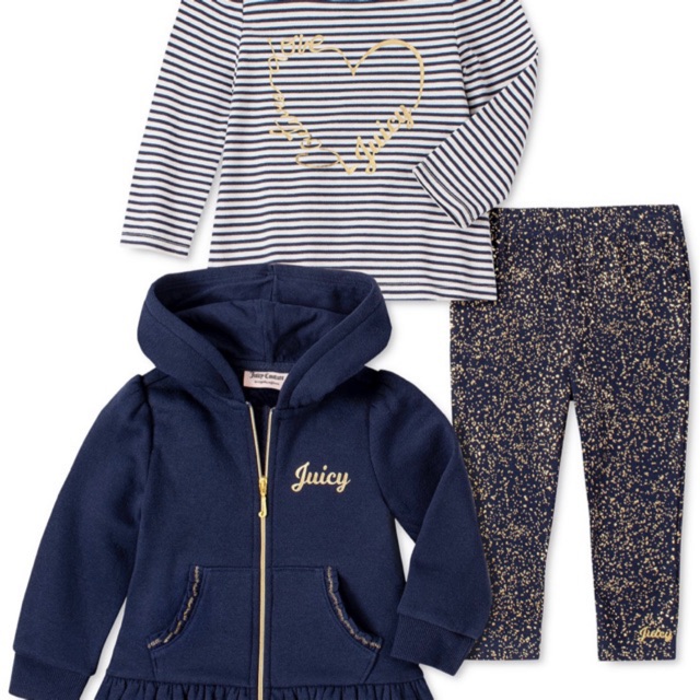เสื้อผ้าเด็ก 2T ชุดเซท3ชิ้น สีน้ำเงิน juicy couture