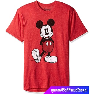 tshirtเสื้อยืดคอกลมฤดูร้อนดิสนีย์ เยาวชน Disney Mens Full Size Mickey Mouse Distressed Look T-Shirt sale เสื้อยืดผ้าฝ้า