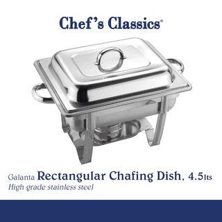 Chef's Classics Galanta Stainless Steel Rectangular Buffet Chafing Dish, 4.5lts