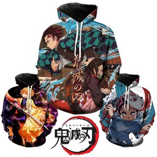 เสื้อกันหนาวมีฮู้ดพิมพ์ลาย demon s layer kimetsu no yaiba 3d