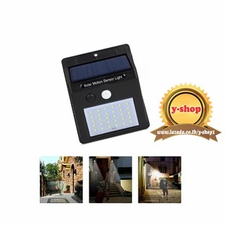 (ไฟเหลือง) New Solarไฟติดผนังโซล่าเซลล์พลังงานแสงอาทิตย์ 35 led motion sensor light+ไฟหรี่*