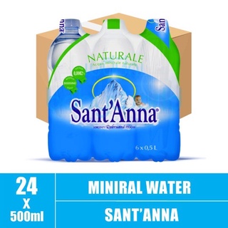 🌟พร้อมส่ง🌟Sant Anna Still Mineral Natural Water 500 ml. 24 bottle ซานตาน่า น้ำแร่ธรรมชาติ 500 มล. 24 ขวด