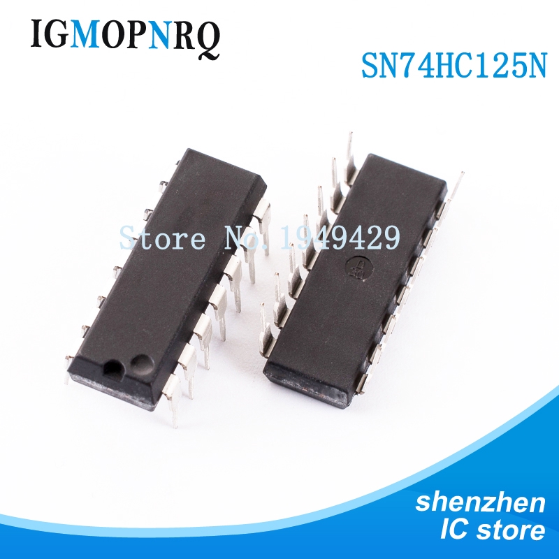 10PCS SN74HC125N DIP14 SN74HC125 74HC125N 74HC125 บัฟเฟอร์และสายไดร์เวอร์ Quad Bus