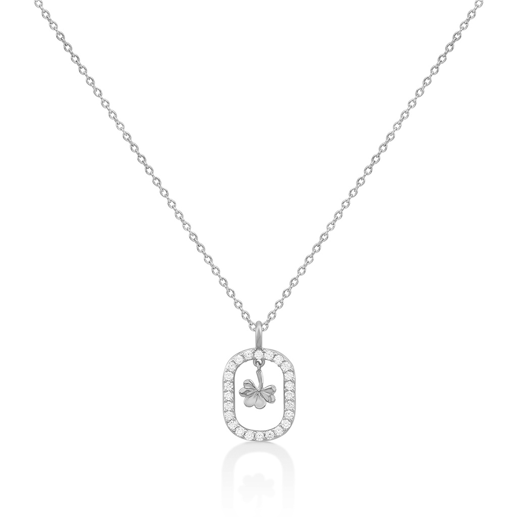 Jewellista قلادة برسيم فضة 925 بزركون — صورة 3