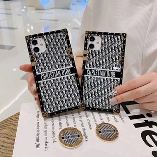 For Huawei P30 P40 Lite Honor 20 Y6P 2020 Y7A Nova 4e 5T 7 7SE 7i Pro Y9 Prime 2019 Fashion Brand Square Phone Case With Ring Bracket