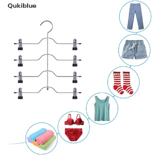 Qukiblue ไม้แขวนเสื้อโลหะ 6 ชั้น กันลื่น ประหยัดพื้นที่ สําหรับแขวนกระโปรง กางเกงขาสั้น