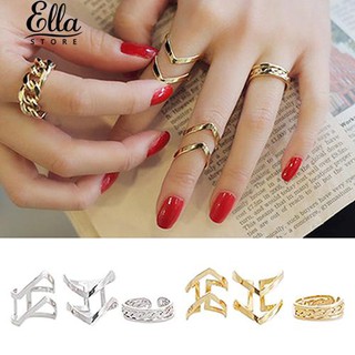 3Pcs / ชุดของลูกศร Arrow Hollow หญิง Midi Knuckle เปิดของขวัญวงแหวน