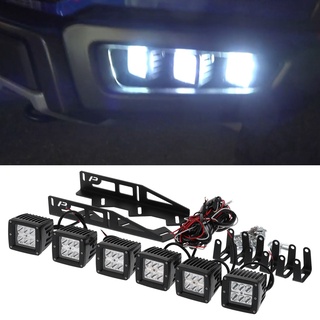 [คลังสินค้าใส]ไฟตัดหมอก Led 24 W Ip67 พร้อมเมาท์ยึด 6 ชิ้นสําหรับ Ford F-150 Raptor 2017-2020