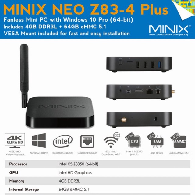 MINIX NEO Z83-4 Plus Windows 10 PRO Mini PC