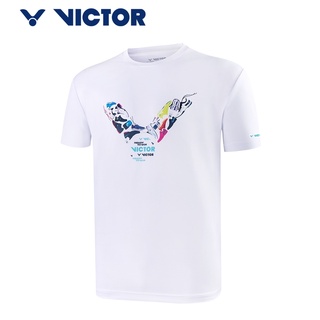 เสื้อยืด พิมพ์ลายโลโก้ VICTOR T-25010