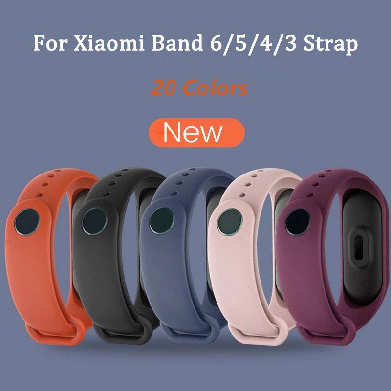 สมาร์ทวอท์ชสําหรับ Xiaomi Mi Band 7 6 5 SmartWatch ข้อมือสี TPU สําหรับ Mi Band6 Band7 สายคล้อง