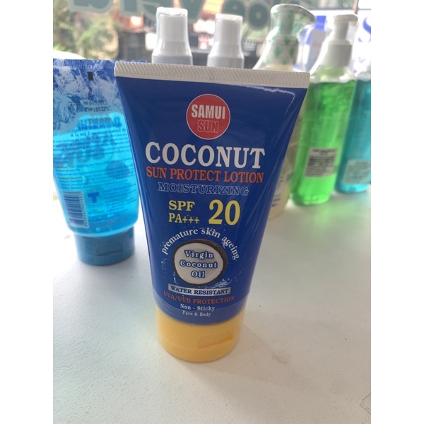 Samui sun Coconut sunscreen Lotion Spf30 120ml. (Water resistant) (Face&Body)