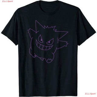 เสื้อยืดคอกลมโปเกมอน พิคาชู เสื้อยืดพิมพ์ลายการ์ตูน Pokemon Gengar Big Face T-Shirt เสื้อยืดผู้ชาย เสื้อยืดผู้หญิง แฟชั่