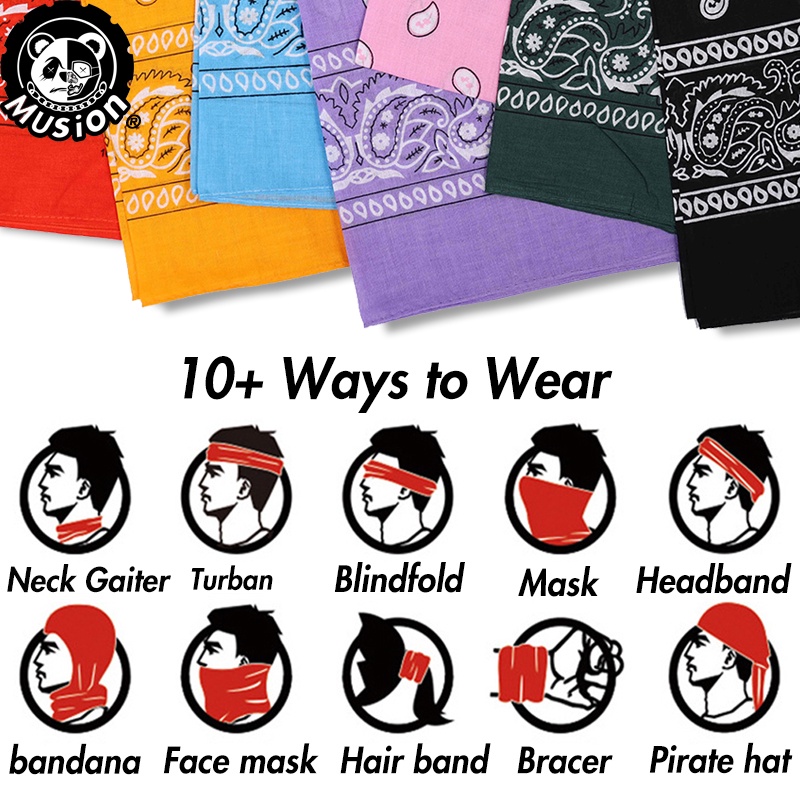 ผ้าพันคอ ผ้าฝ้าย 100% พิมพ์ลาย Paisley Bandana สไตล์ฮิปฮอป คลาสสิก ทรงสี่เหลี่ยม ขนาด 55 ซม.*55 ซม. สีดํา สีแดง สําหรับผู้หญิง และผู้ชาย