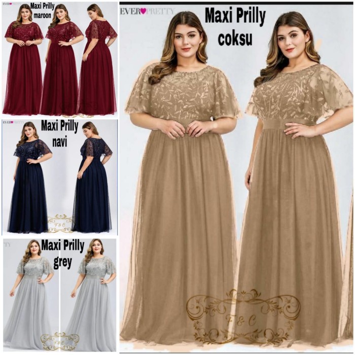 Maxi Dress Women ชุดเดรสเชิญจัมโบ้ Bigsize Party Event