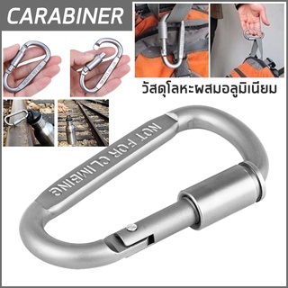 พวงกุญแจ 3 สี  mini carabiner คาราไบเนอร์ พวงกุญแจคาราบิเนอร์ รูปตัว D สำหรับกิจกรรมกลางแจ้ง แพ็ค 6 ชิ้น