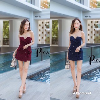 Bs1840 จั๊มสูทกางเกงกระโปรงป้าย